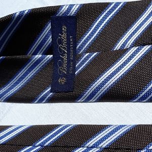Brooks Brothers brown and blue striped silk tie